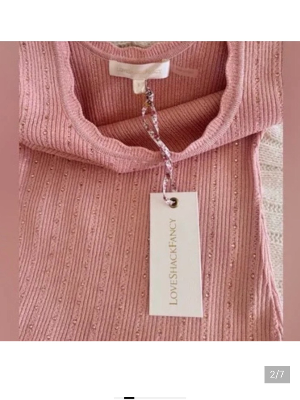 🩷LoveShackFancy AUTHENTIC Pink Ruffle-Hem Mini Dress - Picture 2 of 6